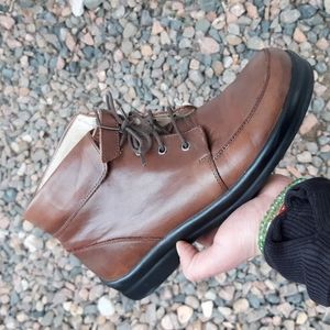 Birkenstock Footprints brown leather ankle boots booties sz 38
